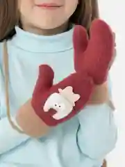 Бордовый варежки детские