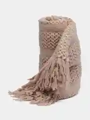 Хаки вязаный плед, покрывало, накидка на диван, кресло, кровать, шерстяной, теплый, одеяло