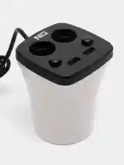 Зарядное устройство в авто подстаканник, 2 гнезда прикуривателя, 2xUSB, 3.1 A