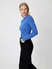 Индиго лонгслив базовый женский Sela