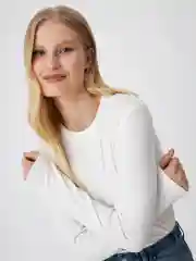 Бежевый лонгслив базовый женский Sela