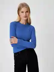 Индиго лонгслив базовый женский Sela