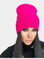 Фуксия шапка женская, бини, , с подкладом, на флисе