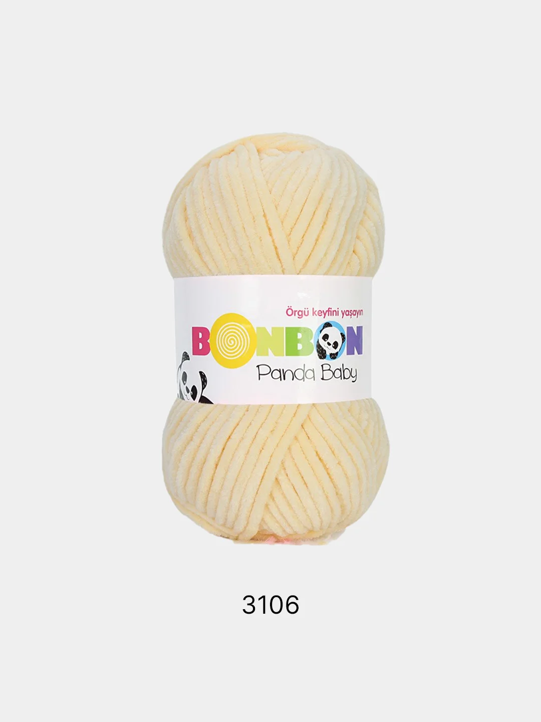 Пряжа плюшевая BonBon Panda Baby (Панда бэби), 100 г/120м, 100% полиэстер