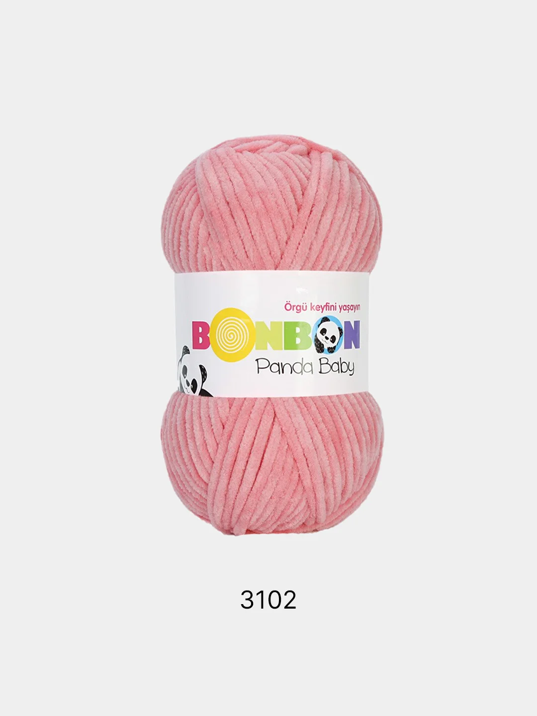 Пряжа плюшевая BonBon Panda Baby (Панда бэби), 100 г/120м, 100% полиэстер