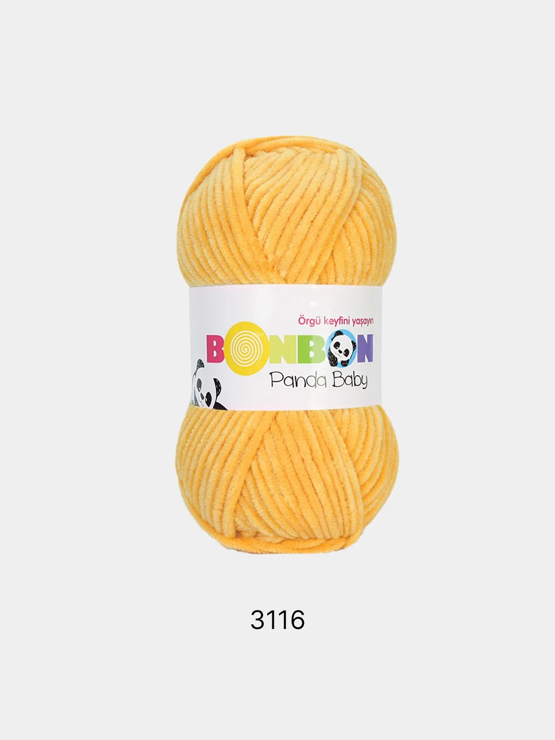 Пряжа плюшевая BonBon Panda Baby (Панда бэби), 100 г/120м, 100% полиэстер