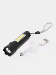 Светодиодный аккумуляторный фонарь, с USB зарядкой и зумом