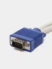 Синий разветвитель для кабеля VGA, двойной, на 2 монитора, 15pin