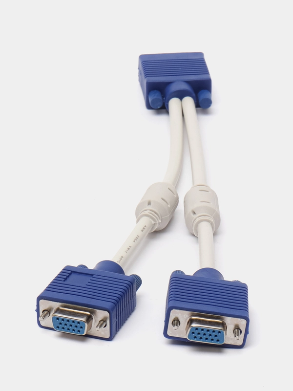 Разветвитель для кабеля VGA, двойной, на 2 монитора, 15pin