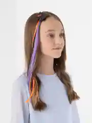 Угольный цветные пряди, парик, канекалон, канекалон для волос