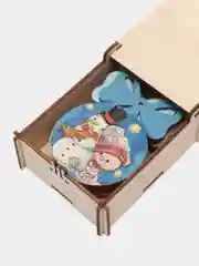 Ёлочные новогодние игрушки на ёлку в подарочной коробке, 9 штук