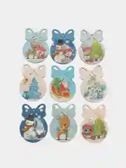 Ёлочные новогодние игрушки на ёлку в подарочной коробке, 9 штук