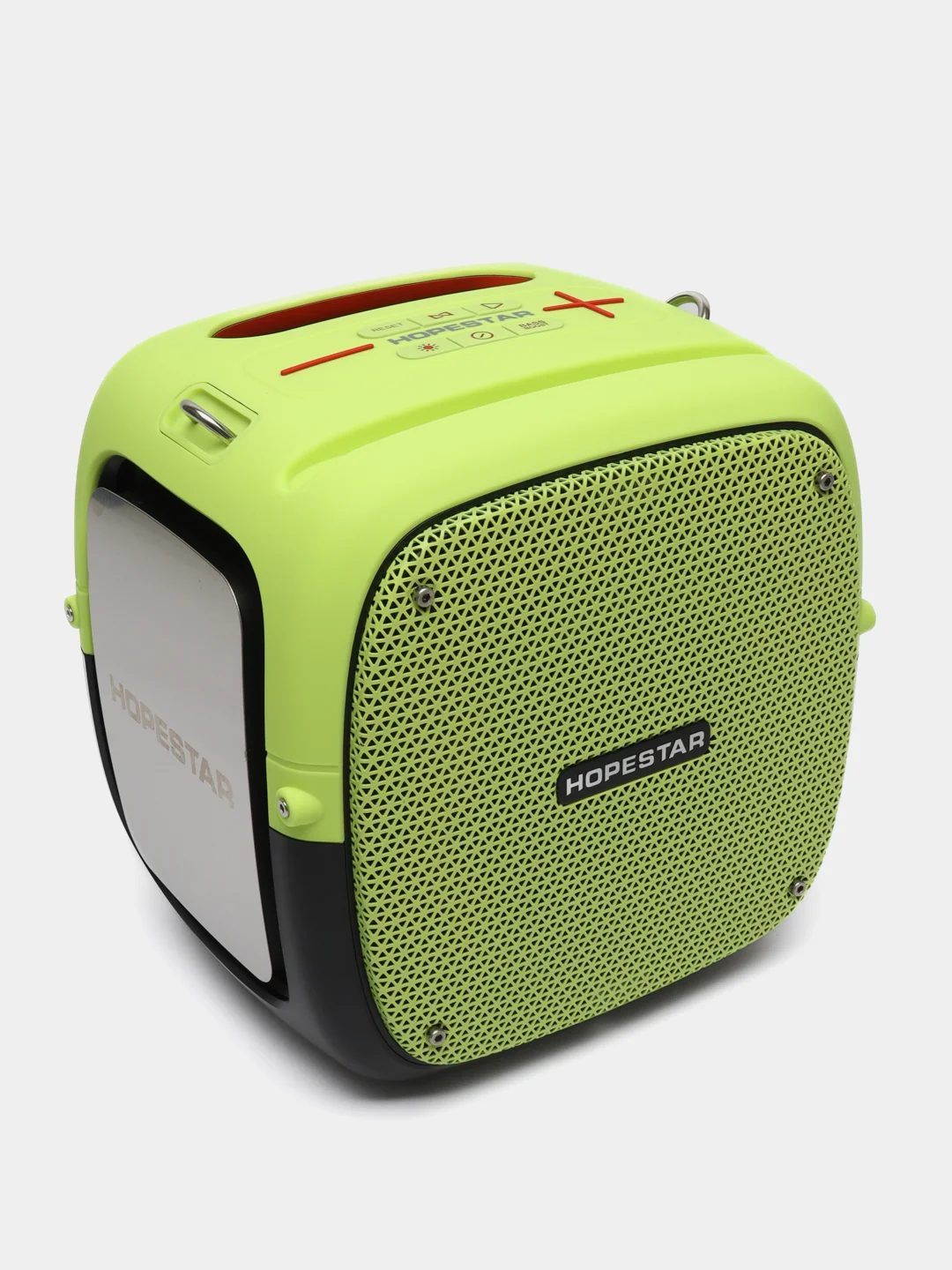Лайм портативная Bluetooth Колонка Hopestar Party One 80 Вт, с двумя беспроводными микрофонами