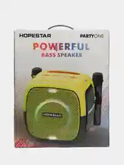 Лайм портативная Bluetooth Колонка Hopestar Party One 80 Вт, с двумя беспроводными микрофонами