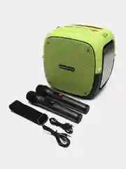 Лайм портативная Bluetooth Колонка Hopestar Party One 80 Вт, с двумя беспроводными микрофонами