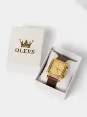 Золотой мужские наручные, кварцевые часы OLEVS, влагозащитные