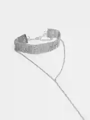 Серебряный чокер со стразами, женский