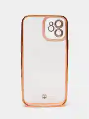 Голубой чехол для iPhone 12, 13, силиконовый, прозрачный, с цветными бортиками