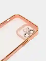 Голубой чехол для iPhone 12, 13, силиконовый, прозрачный, с цветными бортиками