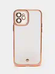 Розовый чехол для iPhone 12, 13, силиконовый, прозрачный, с цветными бортиками