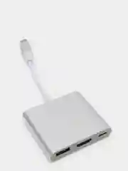 Переходник адаптер HUB 3 в 1 Type-c to HDMI 4K / USB 3.1 / USB-C концентратор для MacBook