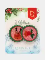 Конфетный сережки новогодние "Олень и колокольчик"
