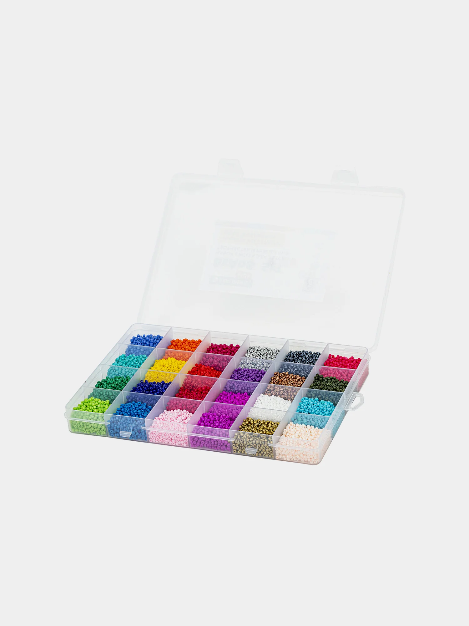 Набор Beads Set для творчества и рукоделия из бисера, 6000 бусин, 24 вида, нить, Brauberg