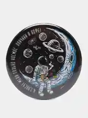 Белый значок "Мой космос", 56 мм
