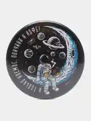 Синий значок "Мой космос", 37 мм