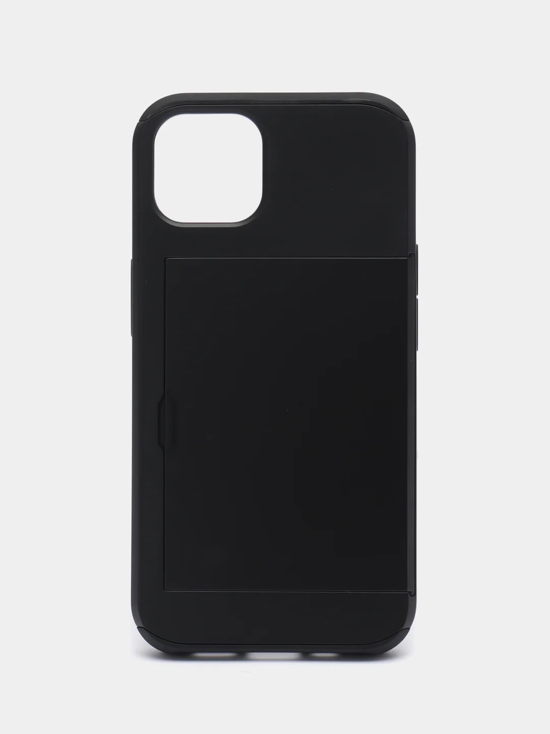 Черный чехол с карманом для карт на iPhone XR, 11, 12, 13, Pro, 7, 8 Plus