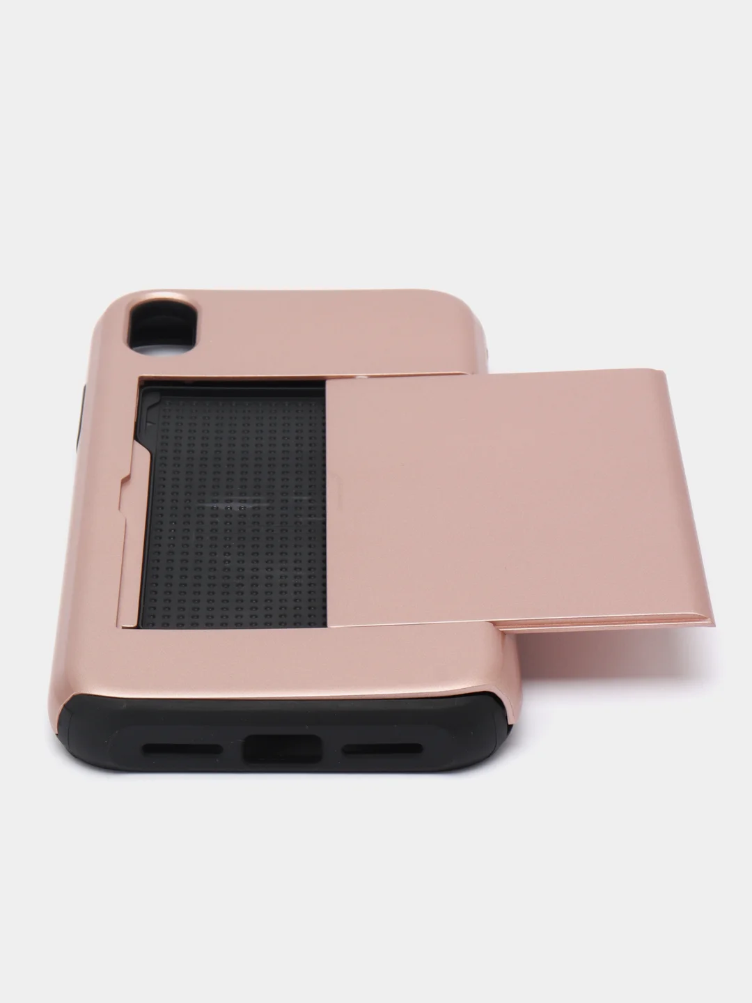 Пудровый чехол с карманом для карт на iPhone XR, 11, 12, 13, Pro, 7, 8 Plus