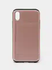 Пудровый чехол с карманом для карт на iPhone XR, 11, 12, 13, Pro, 7, 8 Plus
