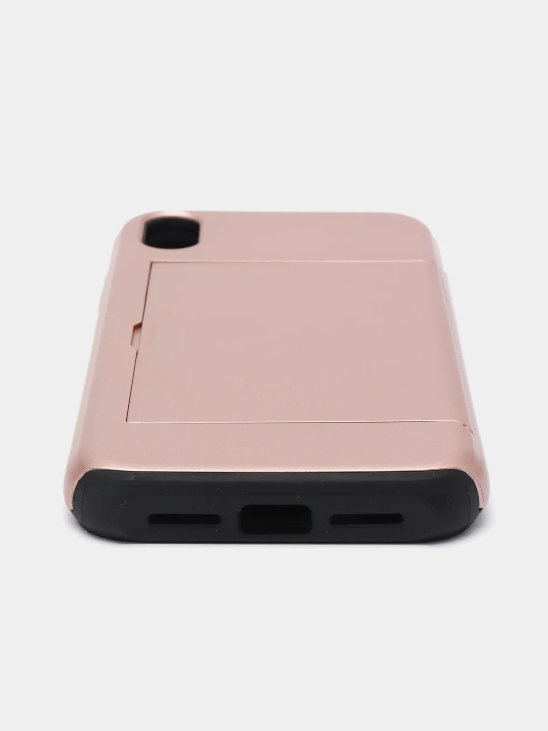 Пудровый чехол с карманом для карт на iPhone XR, 11, 12, 13, Pro, 7, 8 Plus