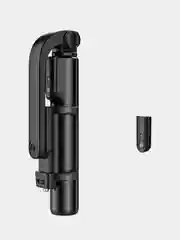 Черный трипод для селфи, фото и видео съёмки V01 с Bluetooth пультом, держатель для телефона 1 м