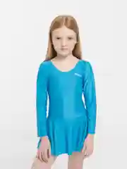 Белый купальник с юбкой для художественной гимнастики