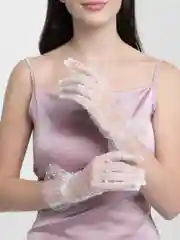 Сетчатые перчатки в белый горошек