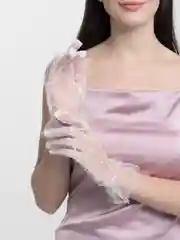 Сетчатые перчатки в белый горошек