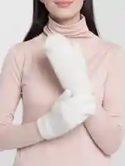 Бежевый теплые зимние шерстяные варежки