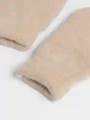 Бежевый теплые зимние шерстяные варежки