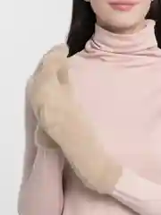 Бежевый теплые зимние шерстяные варежки