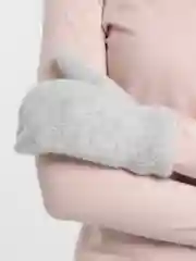 Серый меланж теплые зимние шерстяные варежки