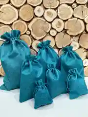 Бежевый мешок подарочный, холщовый, льняной
