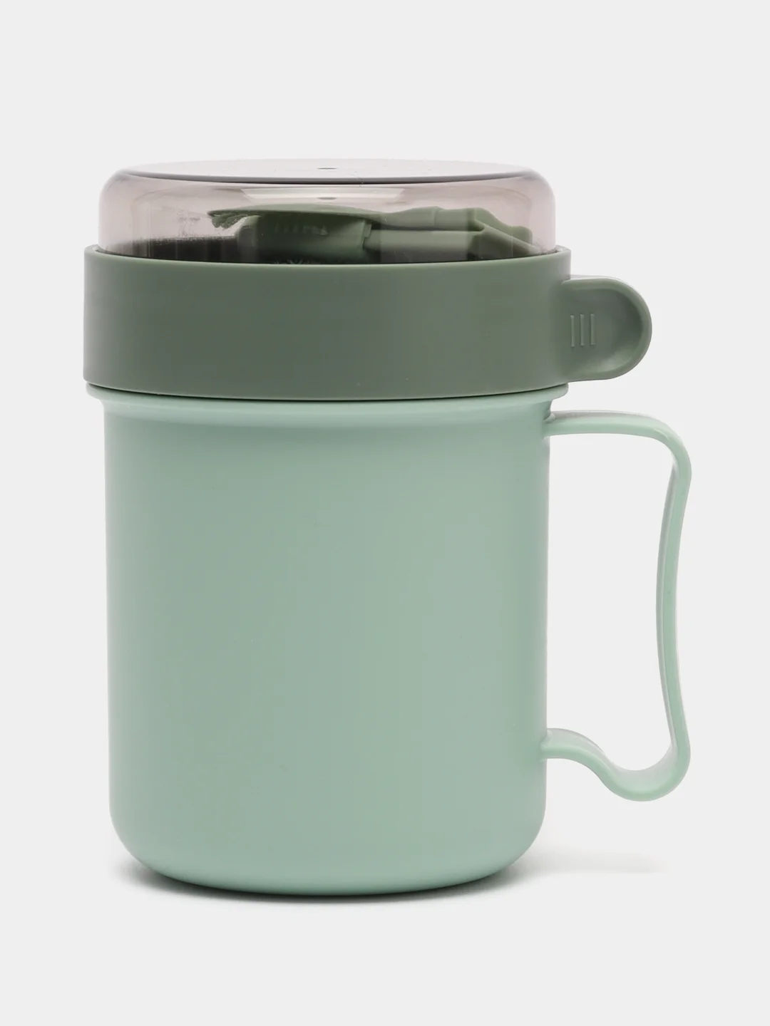 Бирюзовый ланч-бокс "Cup" супница для пищи, ланчбокс контейнер для еды с ручкой и вилкой 500 мл
