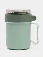 Бирюзовый ланч-бокс "Cup" супница для пищи, ланчбокс контейнер для еды с ручкой и вилкой 500 мл