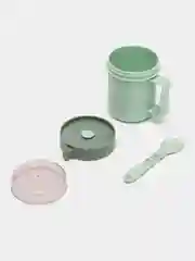Бирюзовый ланч-бокс "Cup" супница для пищи, ланчбокс контейнер для еды с ручкой и вилкой 500 мл