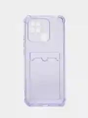 Лавандовый чехол Xiaomi Redmi 10C / Poco C40, Поко С40 прозрачный противоударный с карманом для карты