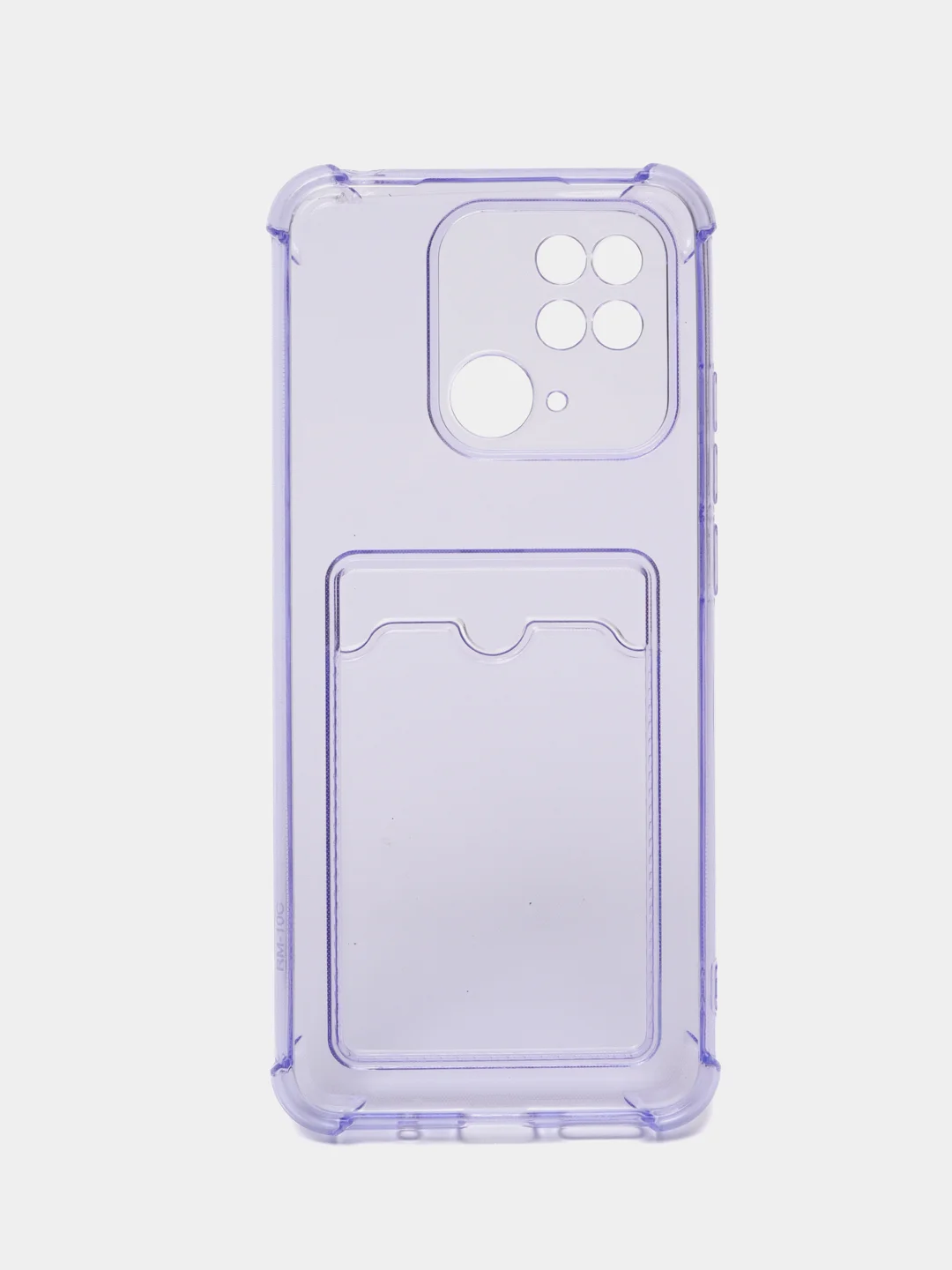 Лавандовый чехол Xiaomi Redmi 10C / Poco C40, Поко С40 прозрачный противоударный с карманом для карты