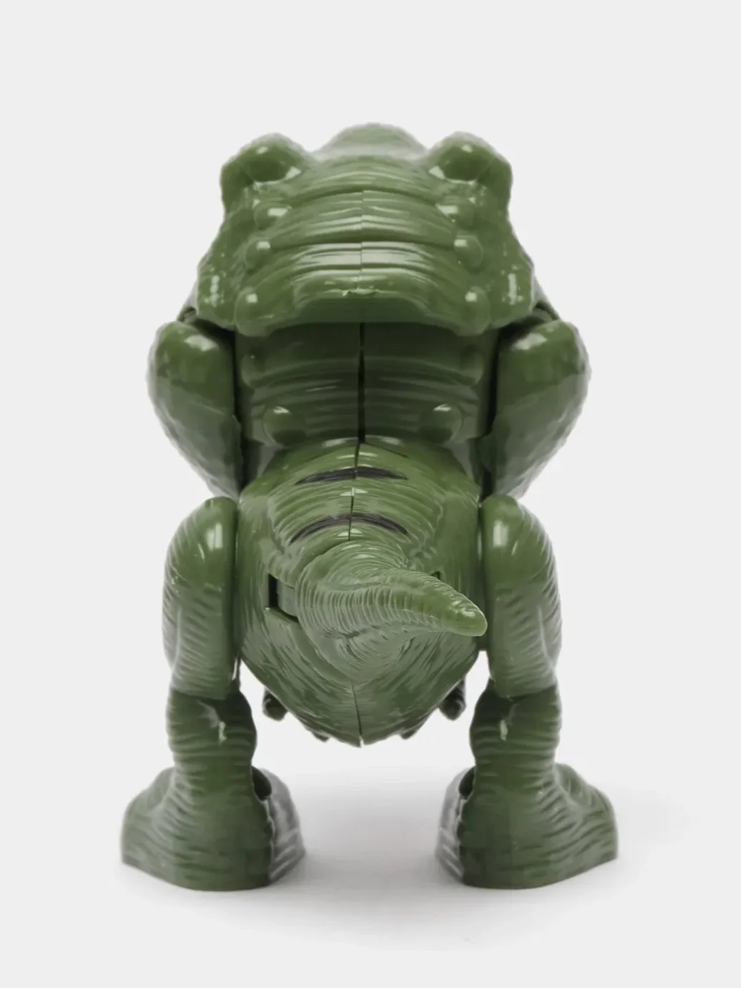 Тёмно-зелёный динозавр T-Rex в яйце, с подвижной челюстью и конечностями