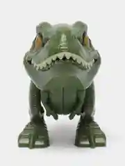 Тёмно-зелёный динозавр T-Rex в яйце, с подвижной челюстью и конечностями
