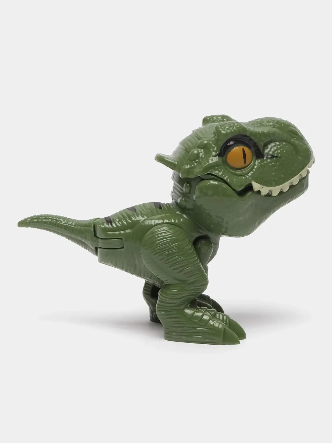 Тёмно-зелёный динозавр T-Rex в яйце, с подвижной челюстью и конечностями